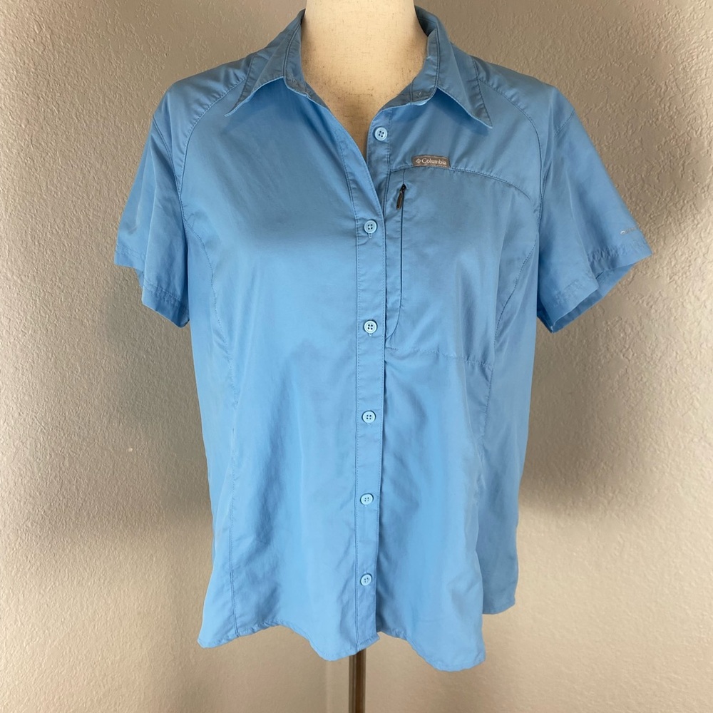 Colombia Omni Shade Blue Short Sleeve Women’s XL